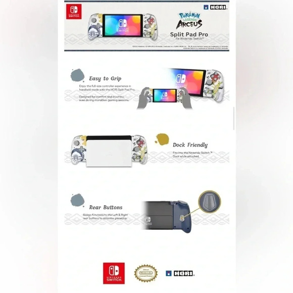 Pokémon  Legends: Arceus 
 - HORI - Nintendo Switch Split Pad Pro - Rare - Picture 3 of 16